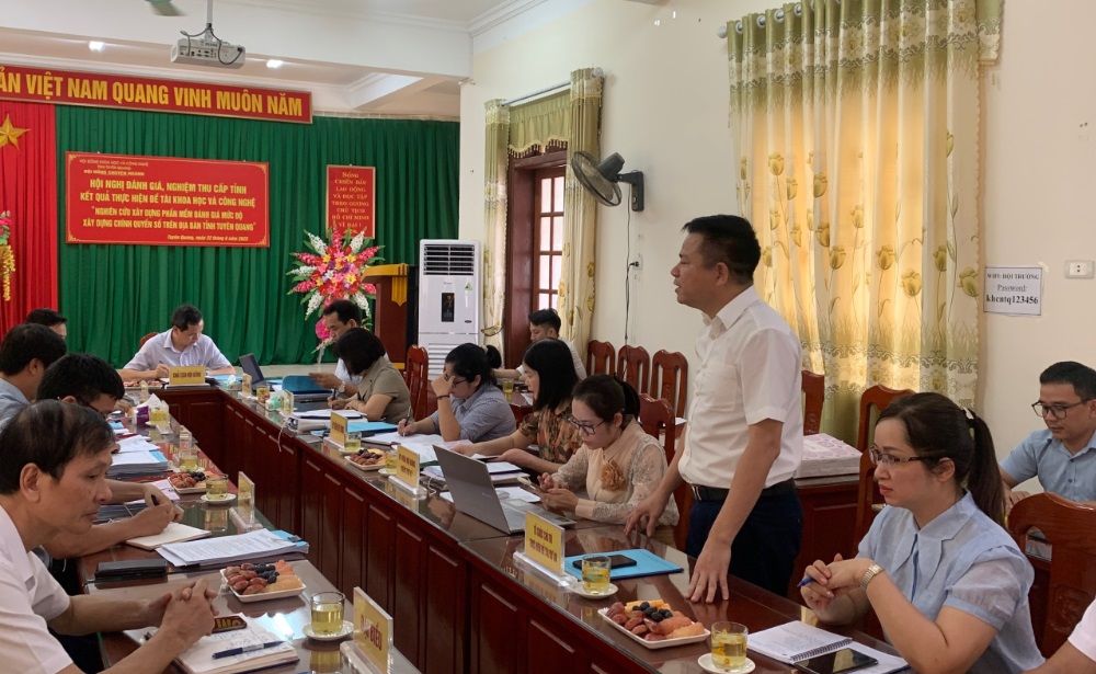 Nghiệm thu cấp tỉnh đề tài “Nghiên cứu xây dựng phần mềm đánh giá mức độ xây dựng chính quyền số trên địa bàn tỉnh Tuyên Quang”.